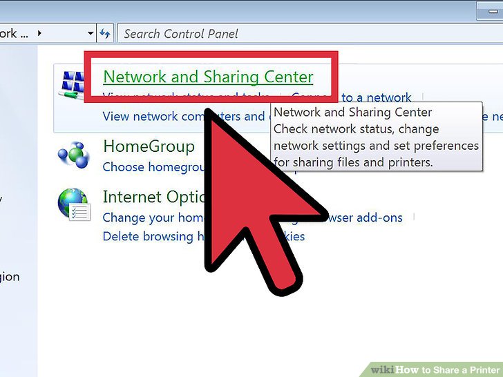 How to share a network printer windows 10